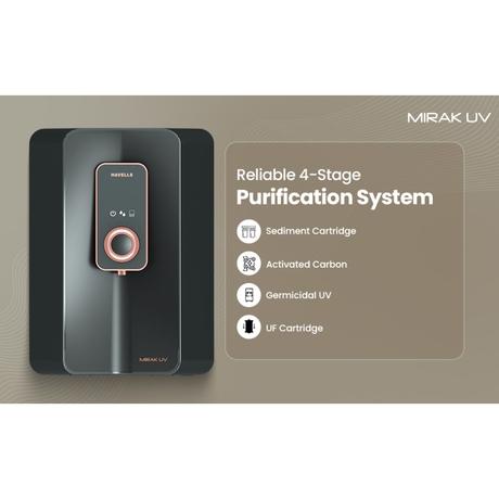 Havells Mirak 6 L RO + UV + Alkaline Water Purifier, Black-3
