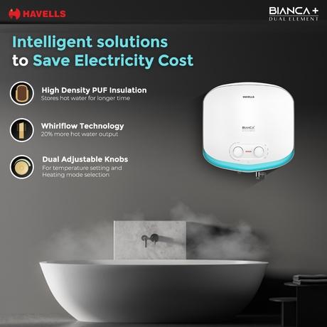 Havells Bianca Plus 25 L 5-Star Storage Geyser with Feroglas Tank, Incoloy Heating Element, Whirlflow Technology & Shock-Safe Plug-7
