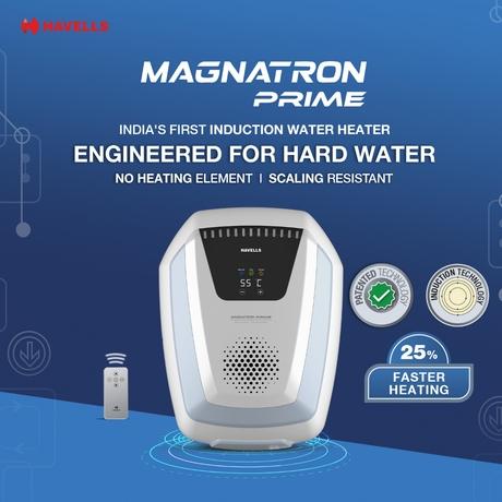 Havells Magnatron Prime 25 L Storage Water Heater with Induction Technology, No Heating Element, 25% Faster Heating, Scaling Resistance, Energy Saving, Eco Mode & Remote Control (Hard Water Suitable)-3