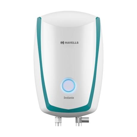 Havells Instanio Prime 3 Litres Instant Water Heater (Geyser), 3000 W Power, Heavy Duty Heating Element, High Working Pressure 0.8 MPa, Fire Retardant Power Cord (White Blue)-0