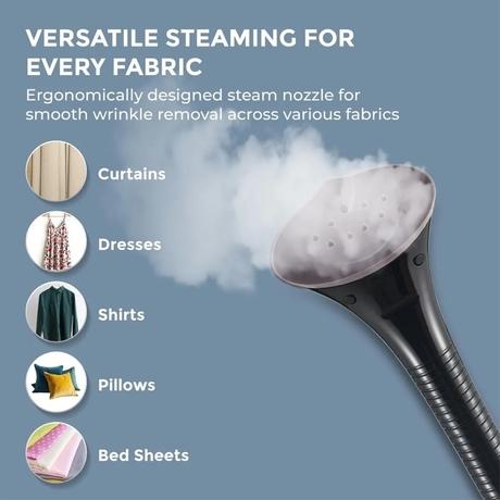 Havells Fyber 1600 W Standing Garment Steamer, 1.3 L Tank, 35 g/min Steam, Purple-5