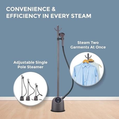 Havells Fyber 1600 W Standing Garment Steamer, 1.3 L Tank, 35 g/min Steam, Purple-6