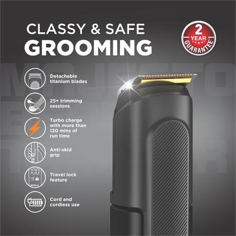 Havells Titanium BT8888 IPX7 Beard Trimmer, Black-3