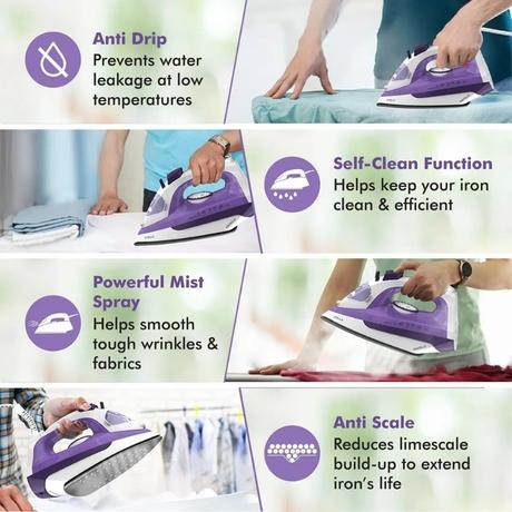 Havells Steam Iron Stelle 2000W, Purple-1