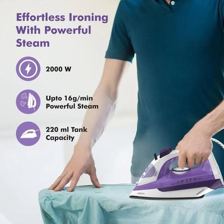 Havells Steam Iron Stelle 2000W, Purple-3