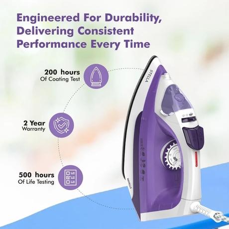 Havells Steam Iron Stelle 2000W, Purple-5