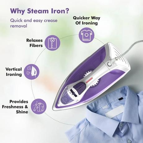 Havells Steam Iron Stelle 2000W, Purple-6