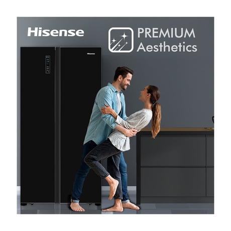 Buy Hisense 690 litres Side-by-Side Refrigerator, Black Glass
