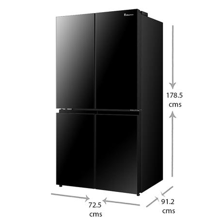 HISENSE 670 litres Four Door Refrigerator with Durable Inverter Technology, Black, RQ670N4SBU-1