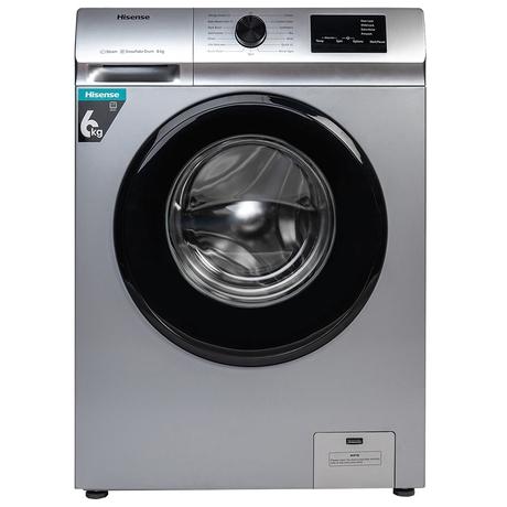 Hisense 6.0 Kg Fully-Automatic Front Loading Washing Machine (WFVB6010MS, Silver, Steam Wash, Built in Heater), Silver-0