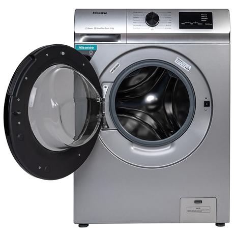 Hisense 6.0 Kg Fully-Automatic Front Loading Washing Machine (WFVB6010MS, Silver, Steam Wash, Built in Heater), Silver-1