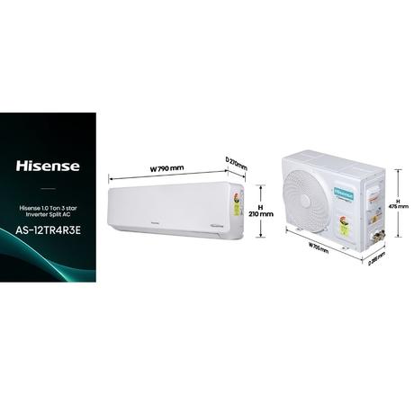 Hisense 1.0 Ton 3 Star Inverter Split AC (5-in-1 Convertible With Intelligent 4 Modes, 4 Way Swing, PM 2.5 Filter, AS-12TR4R3E, White)-1