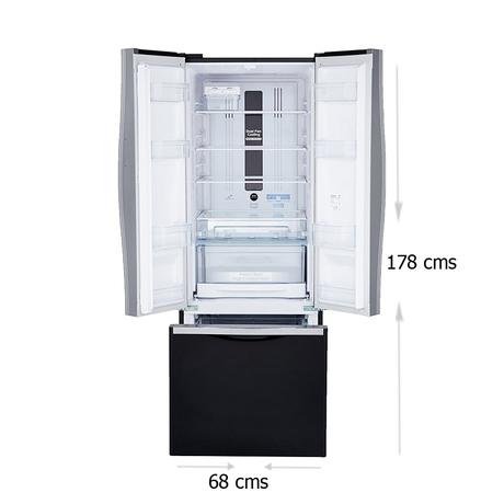 Buy Hitachi 456 litres French Door Refrigerator, Glass Black R
