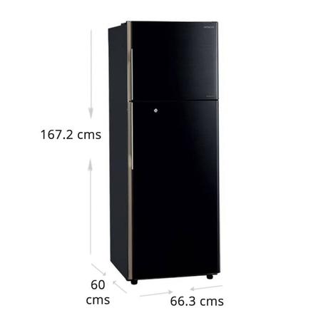 Buy Hitachi 318 litres 3 Star Double Door Refrigerator, Pure Black