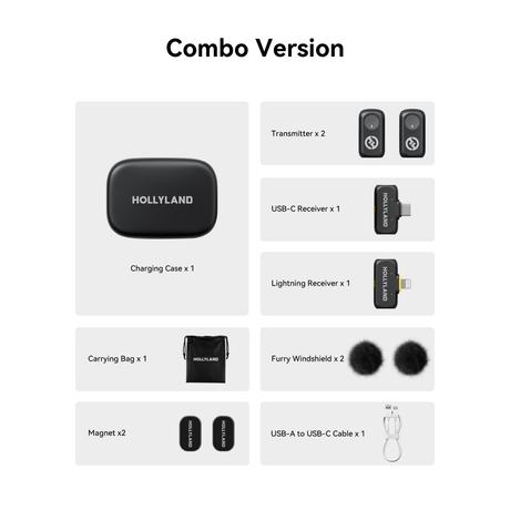 Hollyland LARK A1 Combo (Space Gray) Wireless Microphone, Black-9