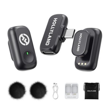 Hollyland Lark A1 Mini Duo(Type -C) Wireless Microphone, Black-0