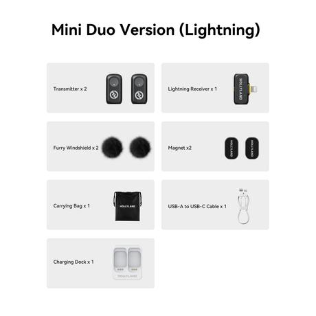 Hollyland LARK A1 Mini Duo (Lightning) Wireless Microphone, Black-9