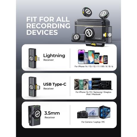 Hollyland Lark M2 Combo Wireless Microphone, Black-7