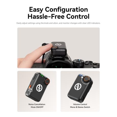 Hollyland Lark M2S Combo Mini Wireless Microphone, Black-6