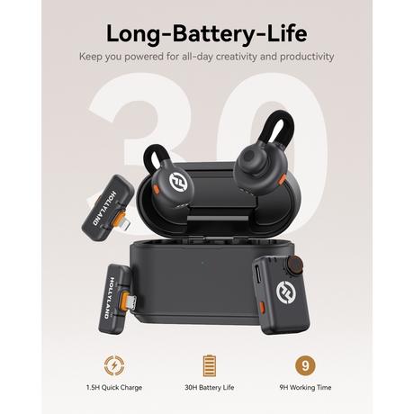 Hollyland Lark M2S Ultimate Combo Wireless Microphone, Black-5
