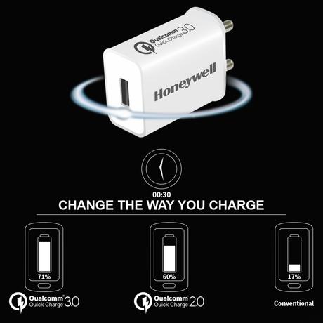 Honeywell Zest Charger Quick Charger 3.0, White,CHGWHT-4