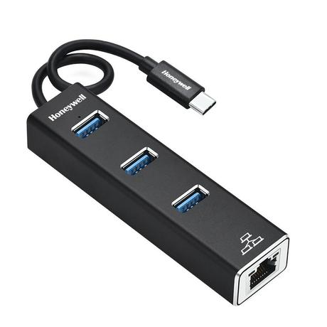 Honeywell 4-in-1 Type C 3.1 to USB 3.0 with RJ45 Gigabit Ethernet Adapter, 3x3.0 USB Ports Transfer Speed 5Gbps, 1Gbps Bandwidth, Universally Compatible with all Type C MacBooks, laptops, PCs, Tablets-0