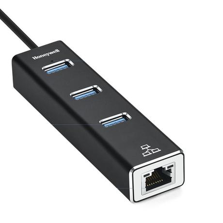 Honeywell 4-in-1 Type C 3.1 to USB 3.0 with RJ45 Gigabit Ethernet Adapter, 3x3.0 USB Ports Transfer Speed 5Gbps, 1Gbps Bandwidth, Universally Compatible with all Type C MacBooks, laptops, PCs, Tablets-1