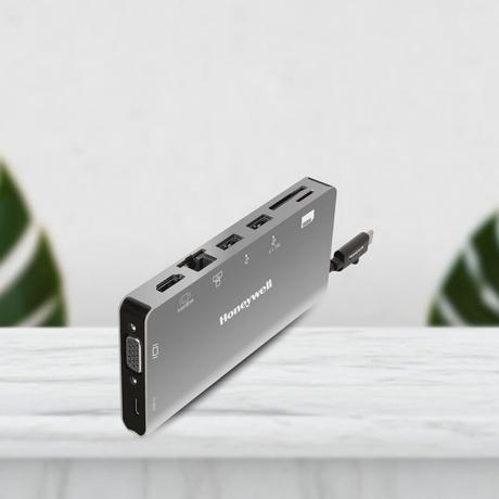Honeywell 8-in-1 Type C Ultra Dock with 4K HDMI, VGA, RJ45 Ethernet, 2xUSB 3.0 & Type C 3.0 port, SD & Micro SD slot, Compatible with all Type C Devices- MacBook Laptop, PC, thunderbolt 3-1