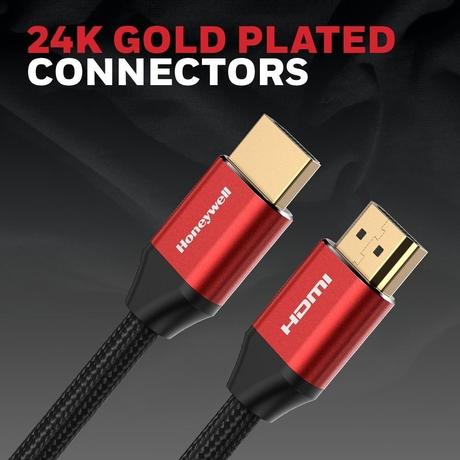 Honeywell 5 Meter High Speed HDMI 2.1 Cable with Ethernet HDMI Connector, Red-6
