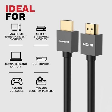 Honeywell 1 Meter High Speed HDMI 2.0 Cable with Ethernet HDMI Connector, Black-6