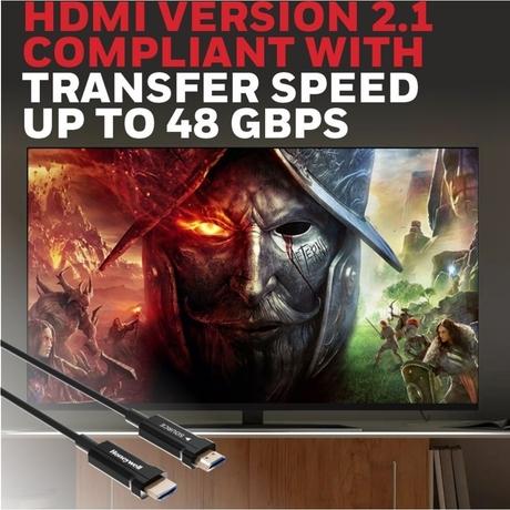 Honeywell 50 Meter HDMI 2.1 AOC Compliant Cable, Black-4