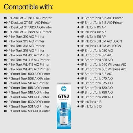 HP GT52 Original Ink Bottle, Cyan-4