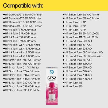 HP GT52 Original Ink Bottle, Magenta-4