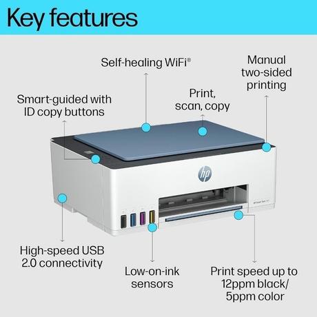 HP Smart Tank 585 All-in-One Wi-Fi Colour Wireless Home Inkjet Printers (Upto 4000 Black and 6000 Colour Pages Included in The Box), Print, Scan & Copy for Office/Home-4