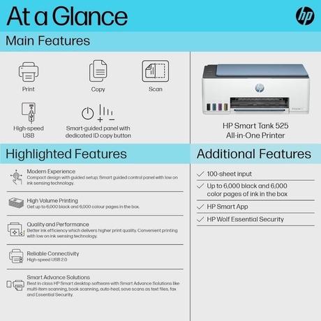HP Smart Tank 525 All-in-one Colour Printer (Upto 4000 Black and 6000 Colour Pages)-6