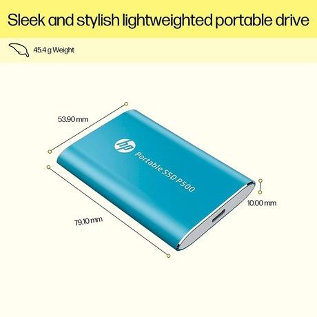 HP 500 GB P500 Portable Solid State Drive (SSD) Blue-4