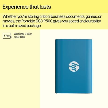 HP 500 GB P500 Portable Solid State Drive (SSD) Blue-5