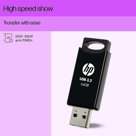 HP 64 GB 712w USB 3.2 Flash Drive Black-4