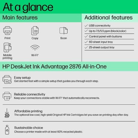 HP DeskJet Ink Advantage 2876 Multi-function Printer-1