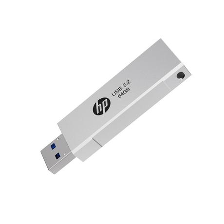 HP 818w 64 GB USB 3.2 Flash Drive, Silver Metal-3