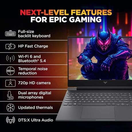 HP Victus 15 15-fa2703TX Gaming Laptop (Intel Core i5-13420H/16 GB/512 GB SSD/4 GB-Nvidia GeForce RTX 2050/Windows 11 Home/MSOffice/Full HD), 39.62 cm - 15.6 inch, Mica Silver-6