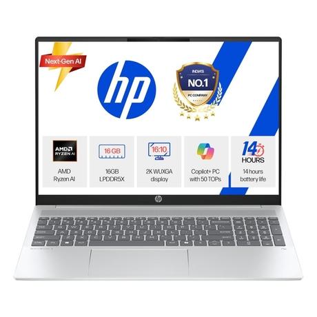 HP OmniBook 5 OmniBook 5 NGAI 16-AG1037AU Standard Laptop (AMD Ryzen 5 AI 5 340/16 GB/512 GB SSD/AMD Radeon 840M Graphics/Windows 11 Home/MS Office + MISC PC Game Pass DA 3M/2K), 40.6 cm - 16 inch, Glacier Silver-1