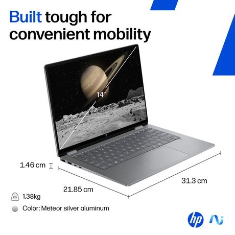 HP OmniBook X Flip 14-fm0058TU Convertible Laptop (Intel Ultra 5-226V 40 NPU TOPs/16 GB /512 GB SSD/Intel Arc Graphics/Next Gen Windows/Microsoft Office 2021 Home & Student/OLED), 35.6 cm - 14 inch, Glacier Silver-16