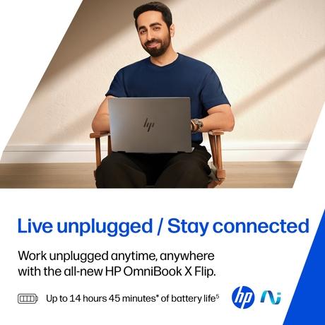 HP OmniBook X Flip 14-fm0058TU Convertible Laptop (Intel Ultra 5-226V 40 NPU TOPs/16 GB /512 GB SSD/Intel Arc Graphics/Next Gen Windows/Microsoft Office 2021 Home & Student/OLED), 35.6 cm - 14 inch, Glacier Silver-7