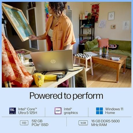 HP 15 15-HR1000TU Standard Laptop (Intel Core Ultra 5-125H Processor/16 GB/512 GB SSD/Intel Arc Graphics/Windows 11 Home/MS Office Home 2024 + 1 year M365 Basic/Full HD), 39.62 cm - 15.6 inch, Natural Silver-2