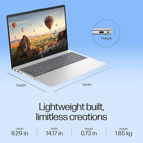 HP 15 15-HR1000TU Standard Laptop (Intel Core Ultra 5-125H Processor/16 GB/512 GB SSD/Intel Arc Graphics/Windows 11 Home/MS Office Home 2024 + 1 year M365 Basic/Full HD), 39.62 cm - 15.6 inch, Natural Silver-6