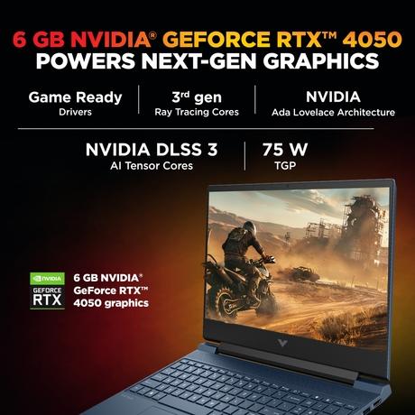 HP Victus 15-Fb3124AX Gaming Laptop (AMD Ryzen 7 7445H/16 GB /512 GB SSD/6 GB-Nvidia GeForce RTX 4050 /Windows 11 Home/MS Office Home 2024 + 1 year M365 Basic/Full HD), 39.62 cm - 15.6 inch, Performance Blue-3