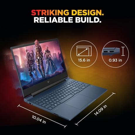 HP Victus 15-Fb3124AX Gaming Laptop (AMD Ryzen 7 7445H/16 GB /512 GB SSD/6 GB-Nvidia GeForce RTX 4050 /Windows 11 Home/MS Office Home 2024 + 1 year M365 Basic/Full HD), 39.62 cm - 15.6 inch, Performance Blue-8