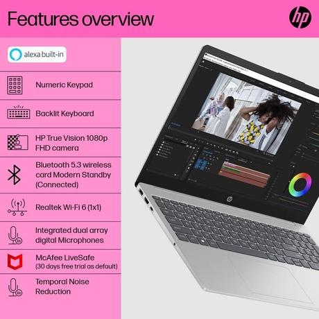 HP 15s 15-FC0552AU Standard Laptop (AMD Ryzen 3 7320U/8 GB/512 GB SSD/AMD Radeon Graphics/Windows 11 Home/MS Office Home 2024 + 1 year M365 Basic/Full HD), 39.62 cm - 15.6 inch, Natural Silver-4