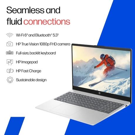HP 15s 15-FD0651TU Standard Laptop (Intel Core 5 - 120U/8 GB/512 GB SSD/Intel Iris Xe Graphics/Windows 11 Home/MS Office Home 2024 + 1 year M365 Basic/Full HD), 39.62 cm (15.6 inch), Natural Silver-5